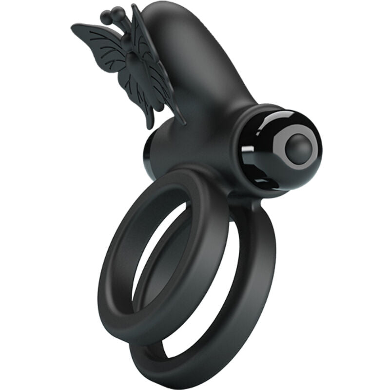 PRETTY LOVE - Doppelter Vibrationsring mit Stimulator Schwarz