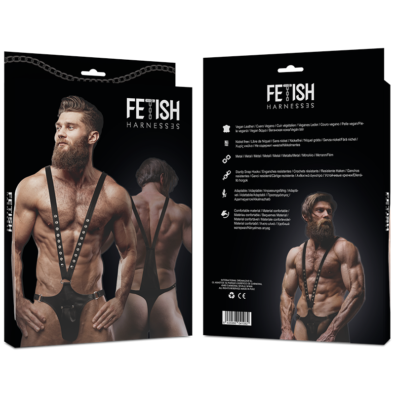 FETISH SUBMISSIVE ATTITUDE V-förmiges Geschirr aus Kunstleder für Herren