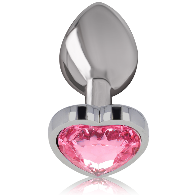 Intense - Aluminium-Metall-Anal-Stecker Rosa Herz, Größe S