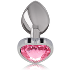 Intense - Aluminium-Metall-Anal-Stecker Rosa Herz, Größe M