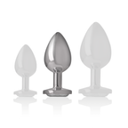 INTENSE - Analplug aus Aluminium mit weißem Herz, Größe M