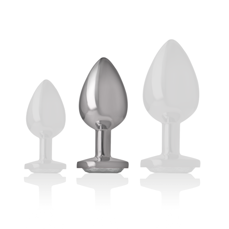 INTENSE - Analplug aus Aluminium mit weißem Herz, Größe M