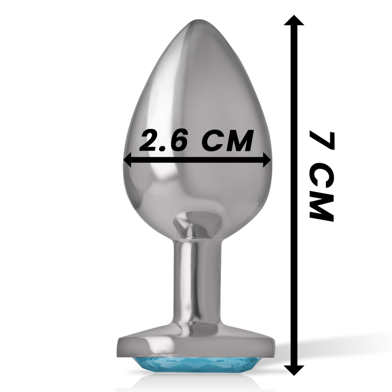 INTENSE - Aluminium-Analplug mit blauem Herz, Größe S