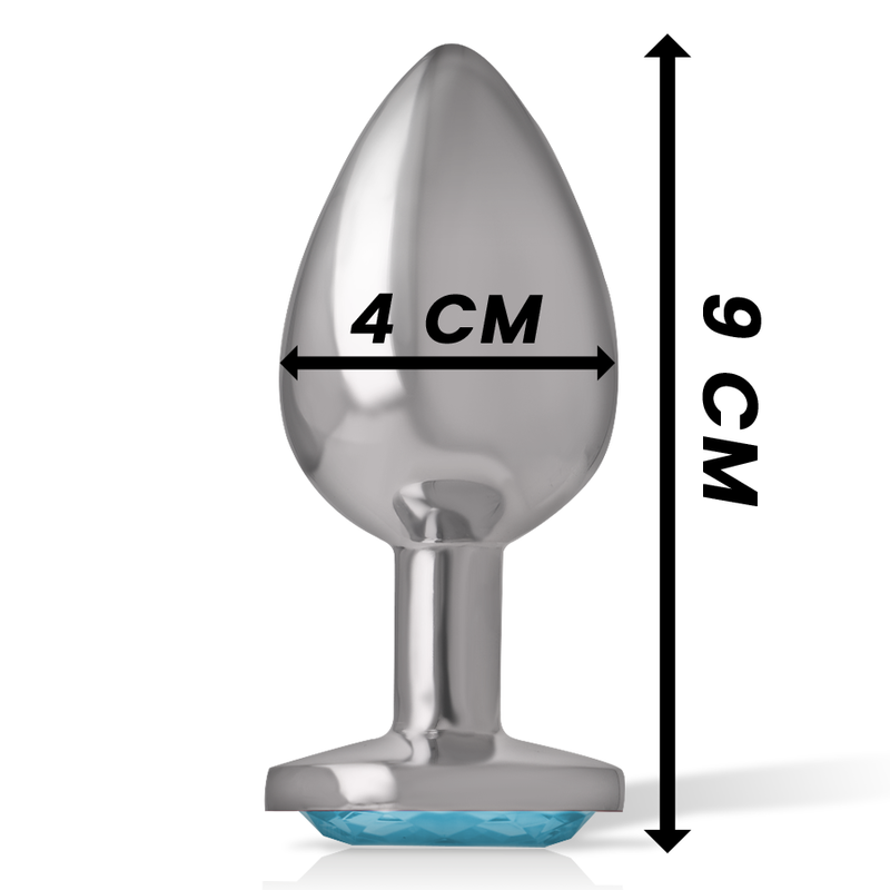 INTENSE - Analplug aus Aluminium mit blauem Herz, Größe L