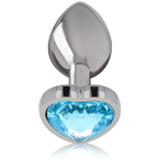 INTENSE - ALUMINIUM-METALL-ANAL-STECKER, BLAUES HERZ, GRÖSSE M