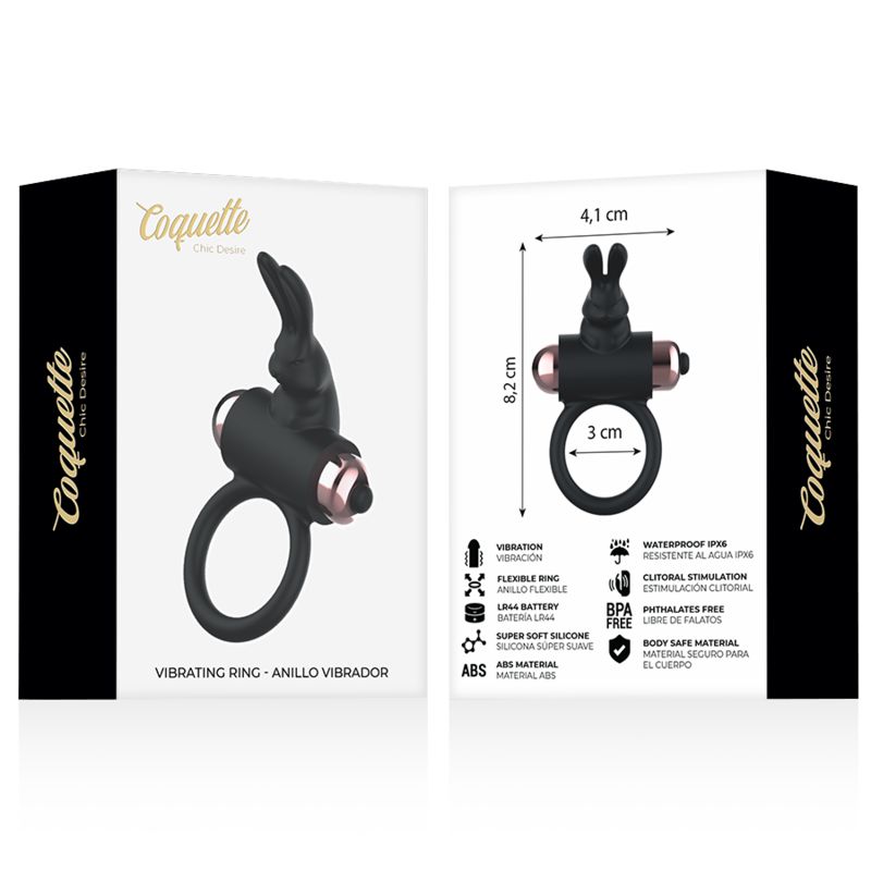 COQUETTE CHIC DESIRE - Vibrierender Penisring Schwarz/Gold