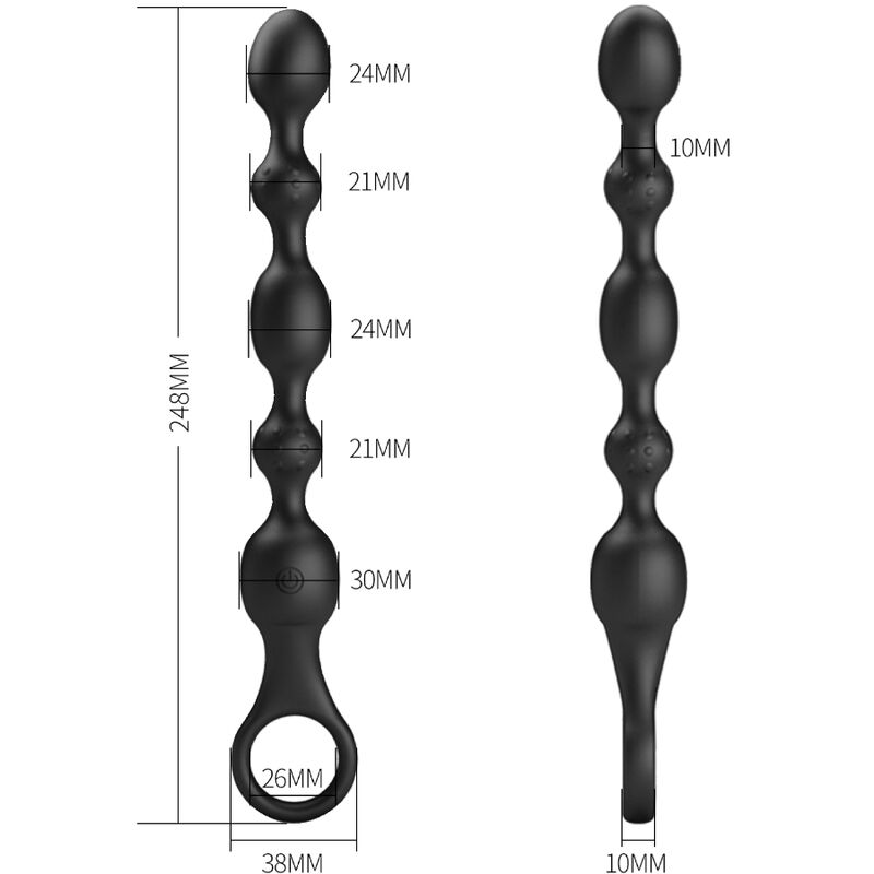 PRETTY LOVE - Van vibrierende Analkugeln aus Silikon, wiederaufladbar, 10 Vibrationsmodi