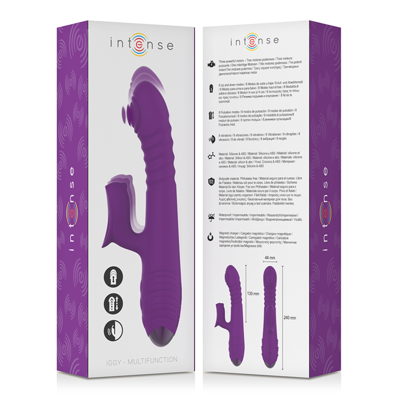 INTENSE - Iggy Multifunktionsvibrator mit Up-&-Down- und Klitorisstimulation Lila
