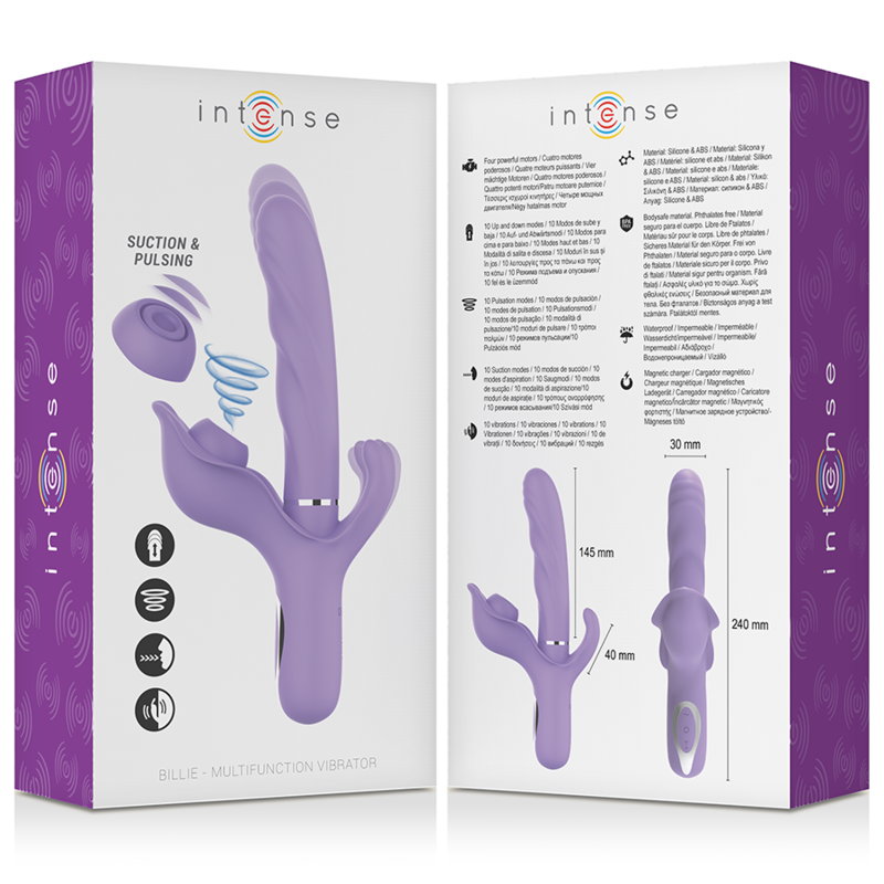 INTENSE - Billie Multifunktionsvibrator mit Saug- und Pulsfunktion Lila