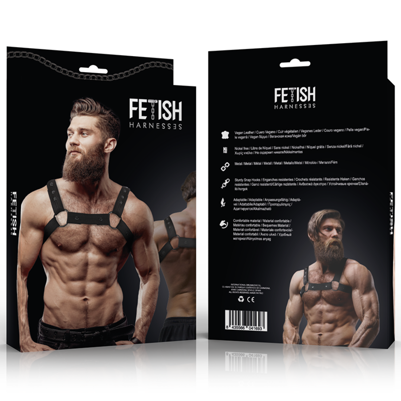 FETISH SUBMISSIVE ATTITUDE - Verstellbarer Neopren-Sport-Brust-Harness für Männer