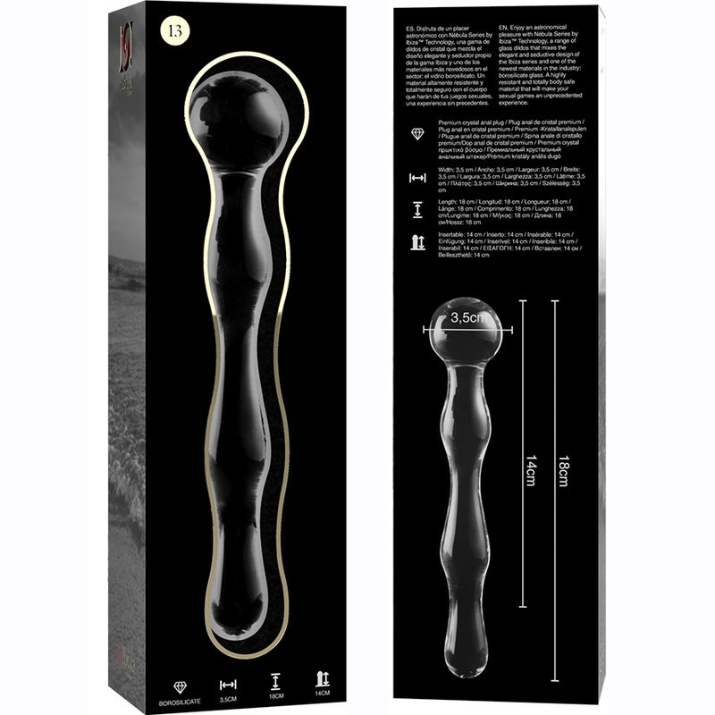 NEBULA SERIES - Modell 13 Dildo aus Borosilikatglas, 18 cm Ø 3,5 cm