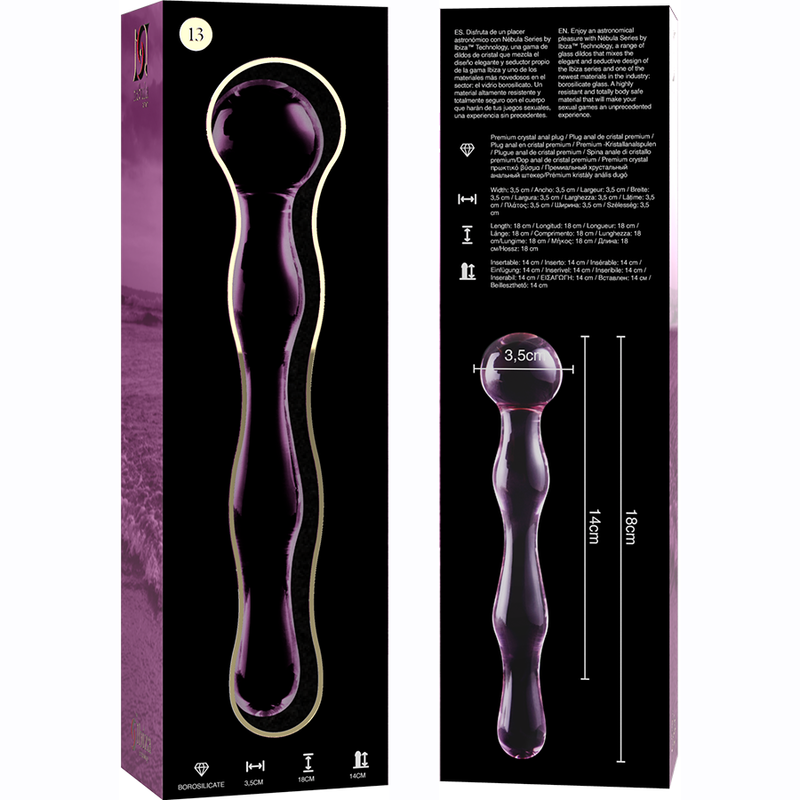 NEBULA SERIES - Modell 13 Dildo aus Borosilikatglas, 18 cm Ø 3,5 cm