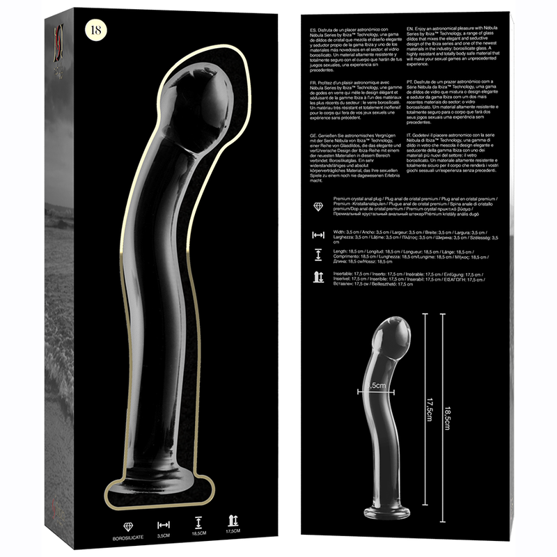 NEBULA SERIES - Modell 18 Dildo aus Borosilikatglas, 18,5 cm Ø 3,5 cm