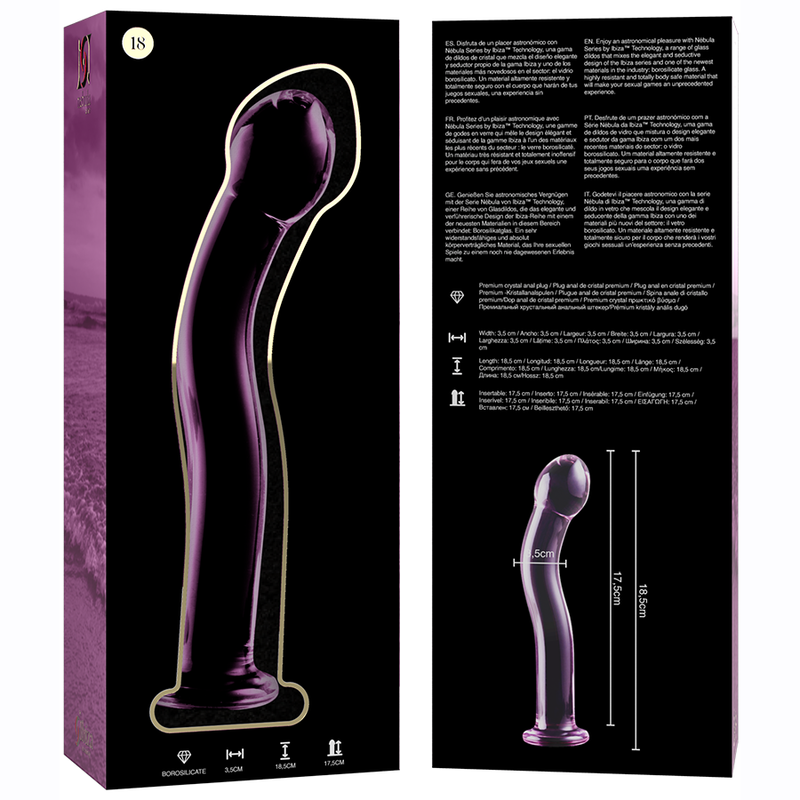 NEBULA SERIES - Modell 18 Dildo aus Borosilikatglas, 18,5 cm Ø 3,5 cm