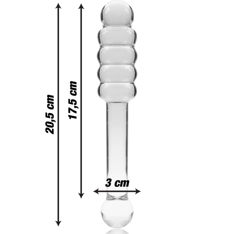 NEBULA SERIES - Modell 20 Dildo aus Borosilikatglas, 20,5 cm Ø 3 cm