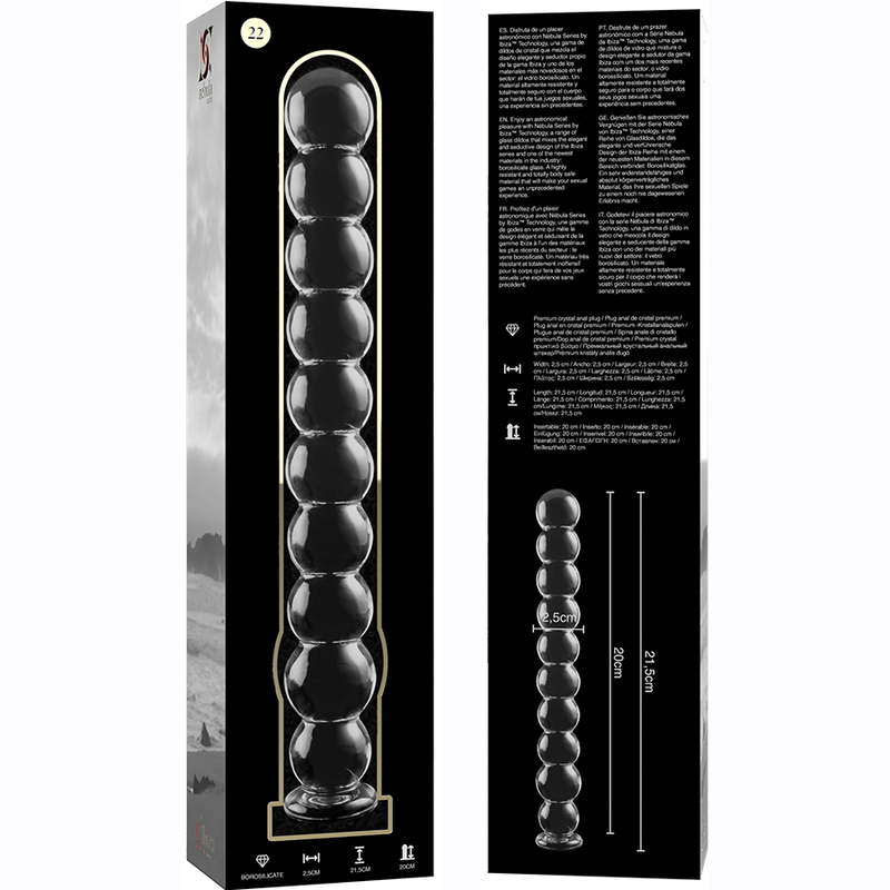 NEBULA SERIES - Modell 22 Dildo aus Borosilikatglas, 21,5 cm Ø 2,5 cm