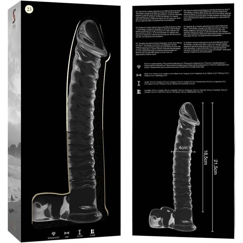 NEBULA SERIES - Modell 23 Dildo aus Borosilikatglas, 21,5 cm Ø 4 cm