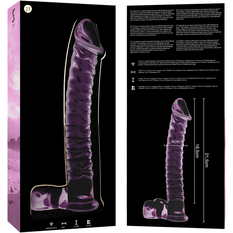 NEBULA SERIES - Modell 23 Dildo aus Borosilikatglas, 21,5 cm Ø 4 cm