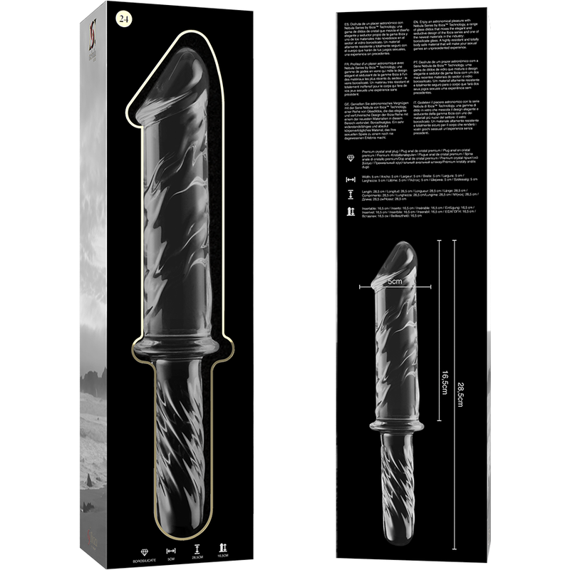 NEBULA SERIES - Modell 24 Dildo aus Borosilikatglas, 28,5 cm Ø 5 cm