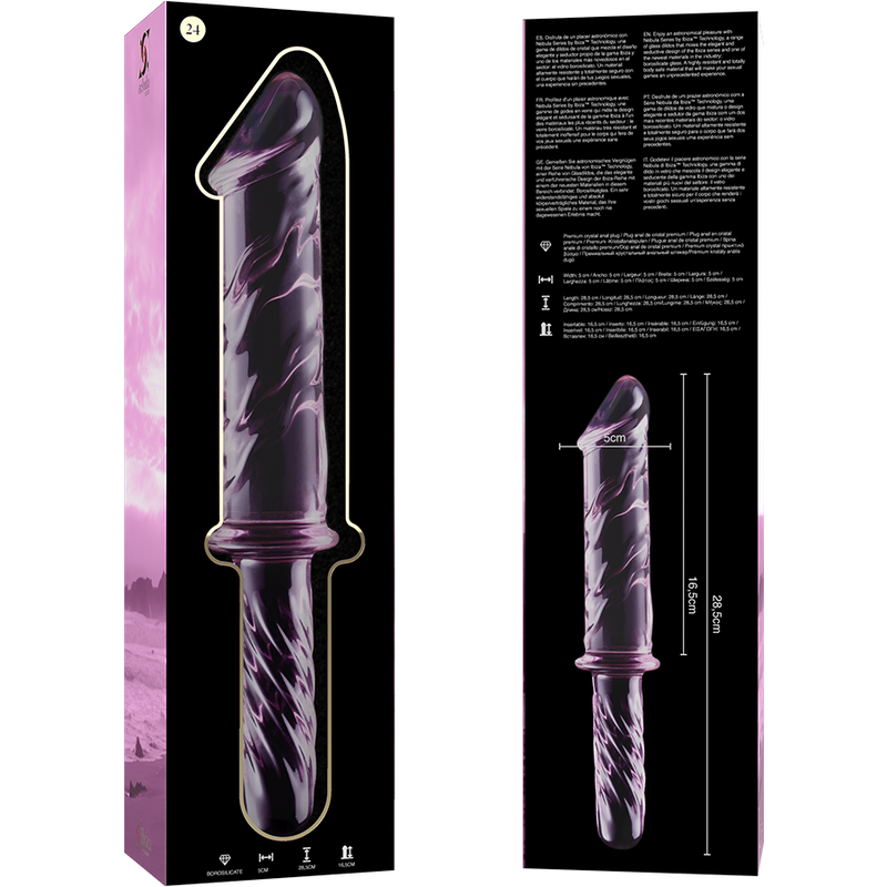 NEBULA SERIES - Modell 24 Dildo aus Borosilikatglas, 28,5 cm Ø 5 cm