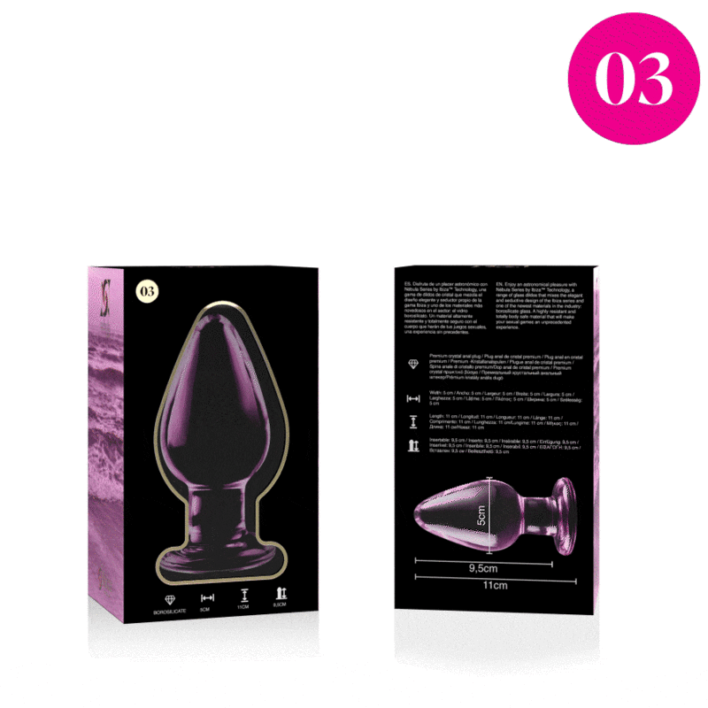 Nebula - Modell 3 Analplug Borosilikatglas Transparent 11 cm -o- 5 cm