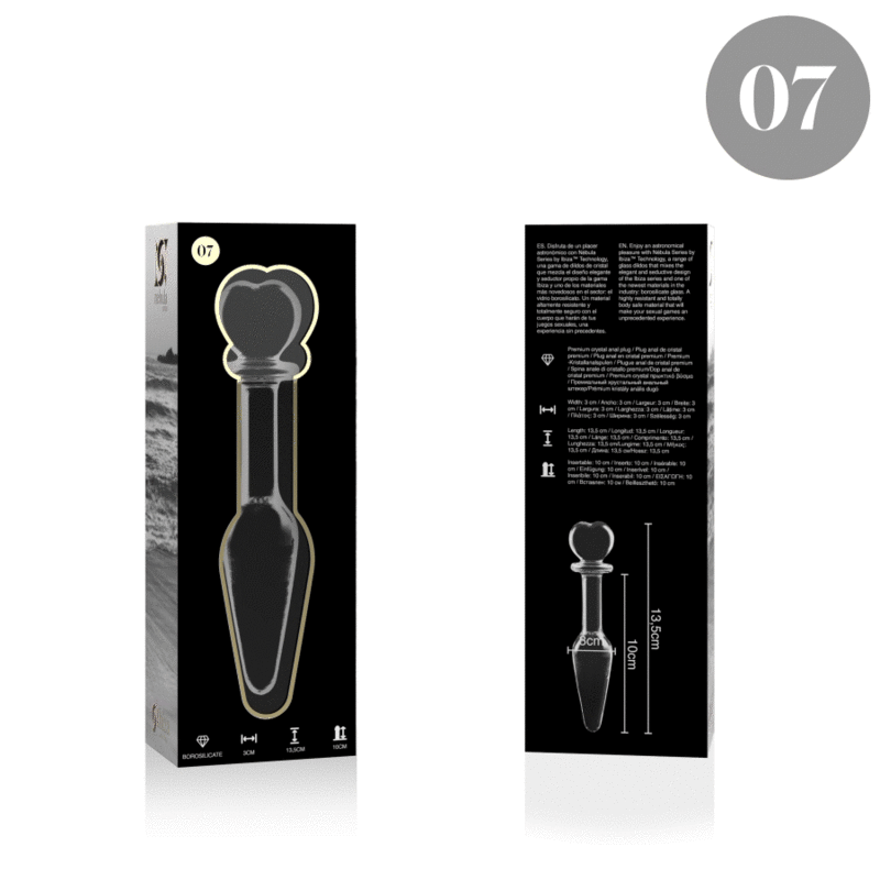Nebula - Model 7 Analplug Borosilikatglas Klar 13.5 cm -o- 3 cm