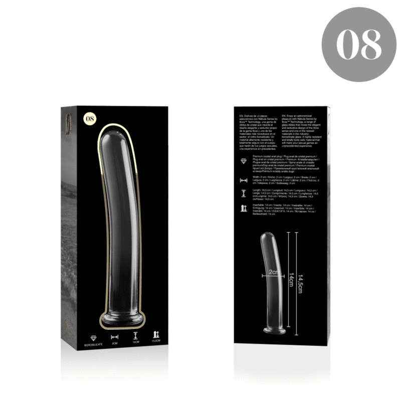 NEBULA SERIES - Modell 8 Dildo aus Borosilikatglas, 14,5 cm Ø 2 cm