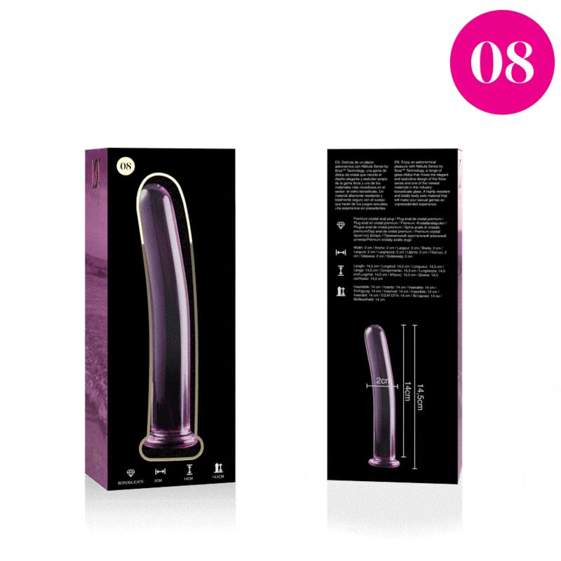 NEBULA SERIES - Modell 8 Dildo aus Borosilikatglas, 14,5 cm Ø 2 cm