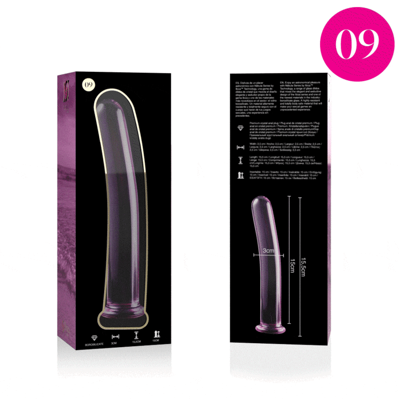 NEBULA SERIES - Modell 9 Dildo aus Borosilikatglas, 15,5 cm Ø 2,5 cm