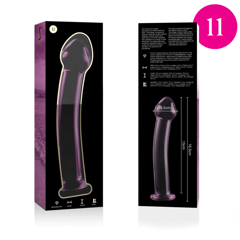 NEBULA SERIES - Modell 10 Dildo aus Borosilikatglas, 16,5 cm Ø 3,5 cm