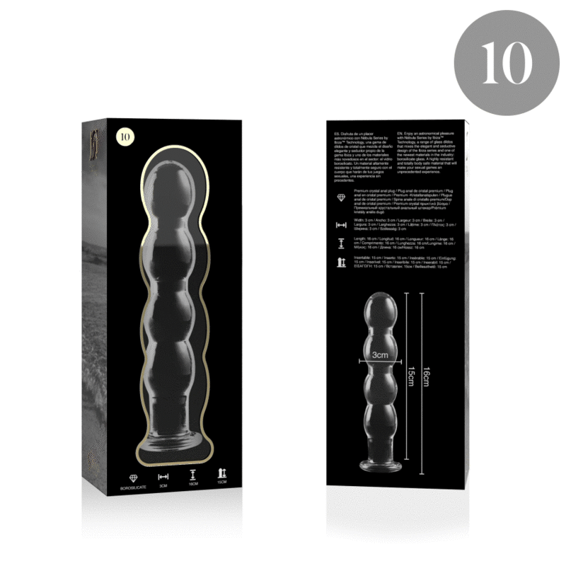 NEBULA SERIES - Modell 11 Dildo aus Borosilikatglas, 16 cm Ø 3 cm