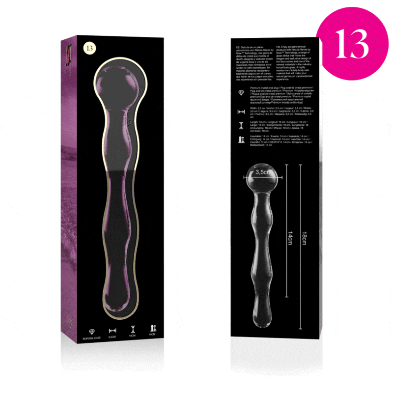 NEBULA SERIES - Modell 13 Dildo aus Borosilikatglas, 18 cm Ø 3,5 cm