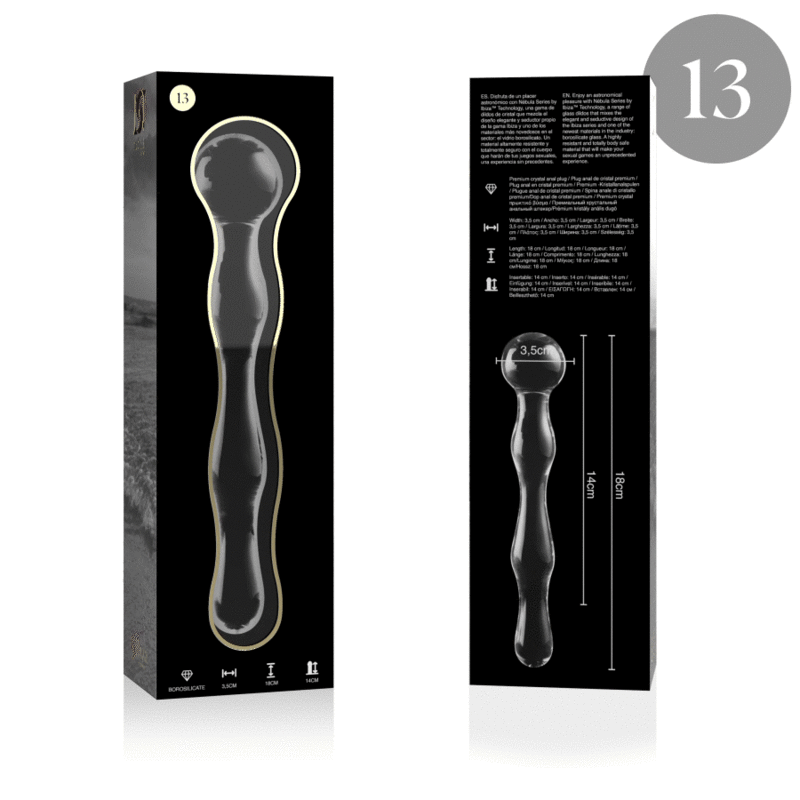 NEBULA SERIES - Modell 13 Dildo aus Borosilikatglas, 18 cm Ø 3,5 cm