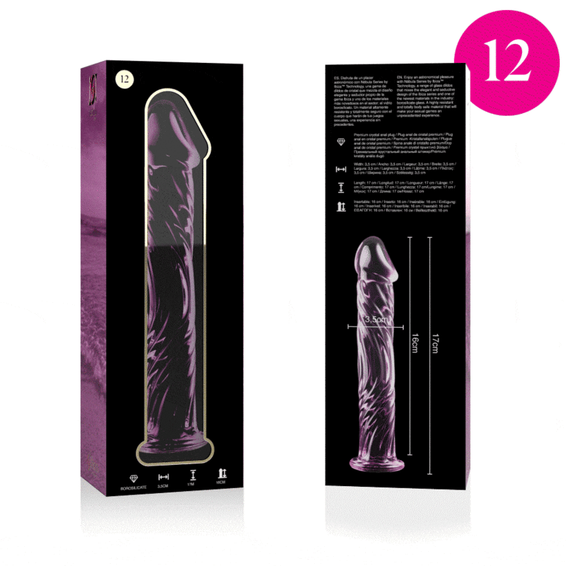 NEBULA SERIES - Modell 12 Dildo aus Borosilikatglas, 17 cm Ø 3,5 cm