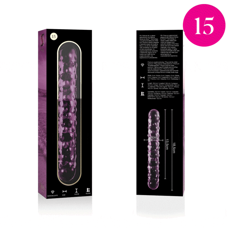 NEBULA SERIES - Modell 15 Dildo aus Borosilikatglas, 18,5 cm Ø 3 cm