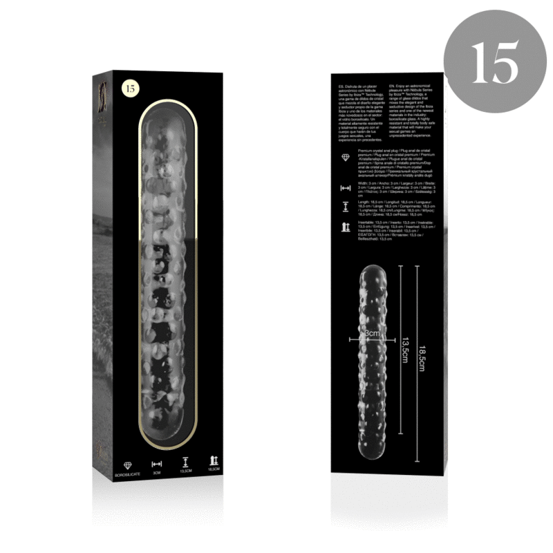 NEBULA SERIES - Modell 15 Dildo aus Borosilikatglas, 18,5 cm Ø 3 cm