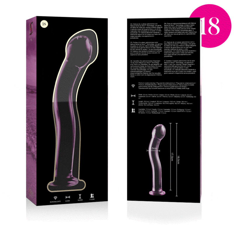 NEBULA SERIES - Modell 18 Dildo aus Borosilikatglas, 18,5 cm Ø 3,5 cm