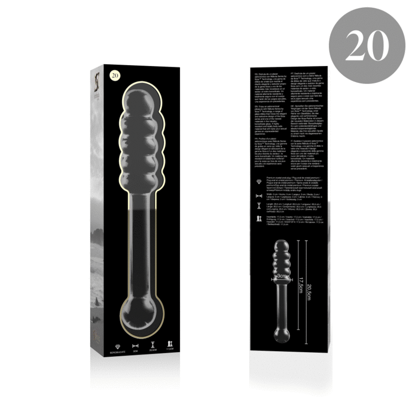 NEBULA SERIES - Modell 20 Dildo aus Borosilikatglas, 20,5 cm Ø 3 cm