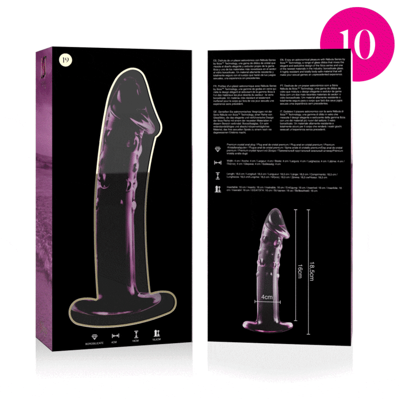 NEBULA SERIES - Modell 19 Dildo aus Borosilikatglas, 18,5 cm Ø 4 cm