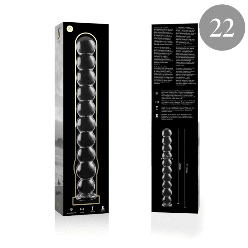 NEBULA SERIES - Modell 22 Dildo aus Borosilikatglas, 21,5 cm Ø 2,5 cm
