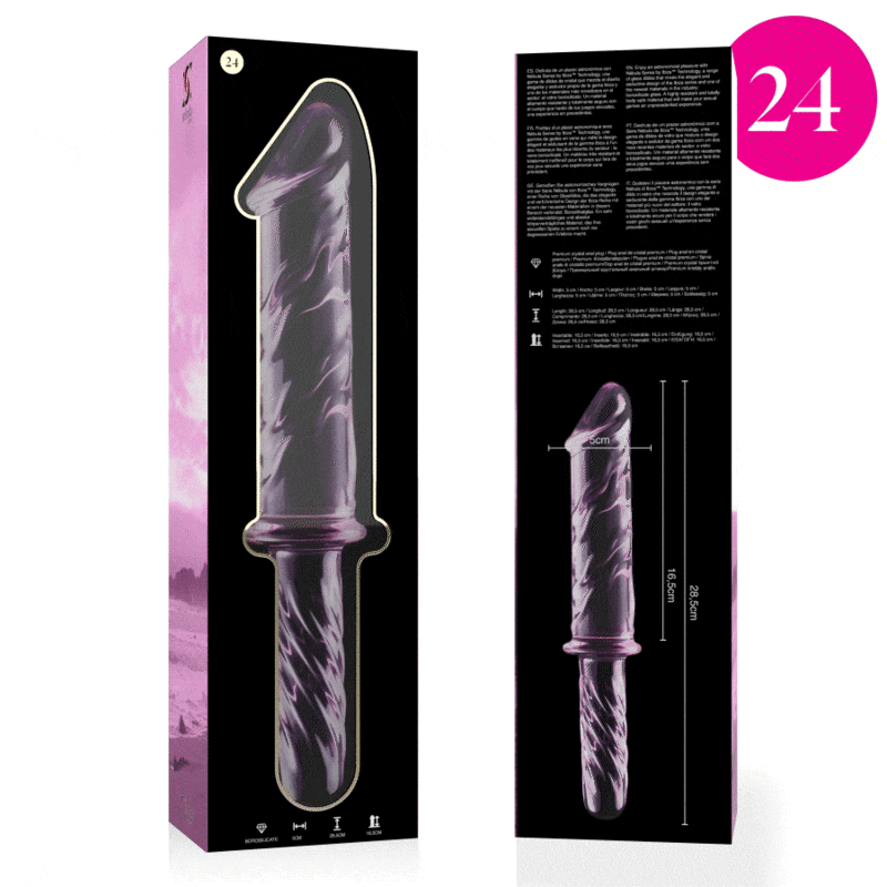NEBULA SERIES - Modell 24 Dildo aus Borosilikatglas, 28,5 cm Ø 5 cm