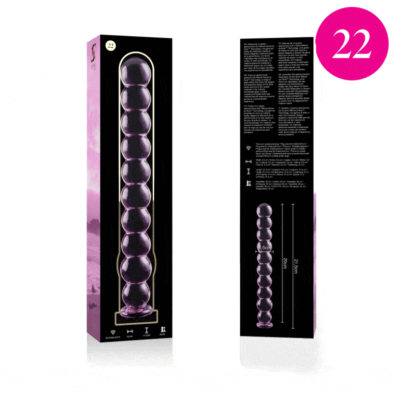 NEBULA SERIES - Modell 22 Dildo aus Borosilikatglas, 21,5 cm Ø 2,5 cm