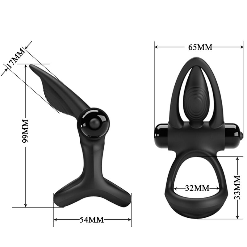 PRETTY LOVE - Vibrationsring aus Silikon Schwarz, 10 Vibrationsmodi