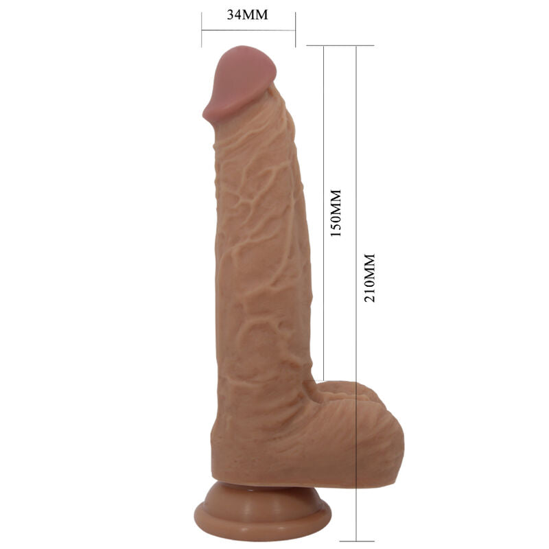 PRETTY LOVE - Jonathan Silikondildo mit 3 Vibrationsmodi und 3 Stoßfunktionen, Fernbedienung, 21 cm