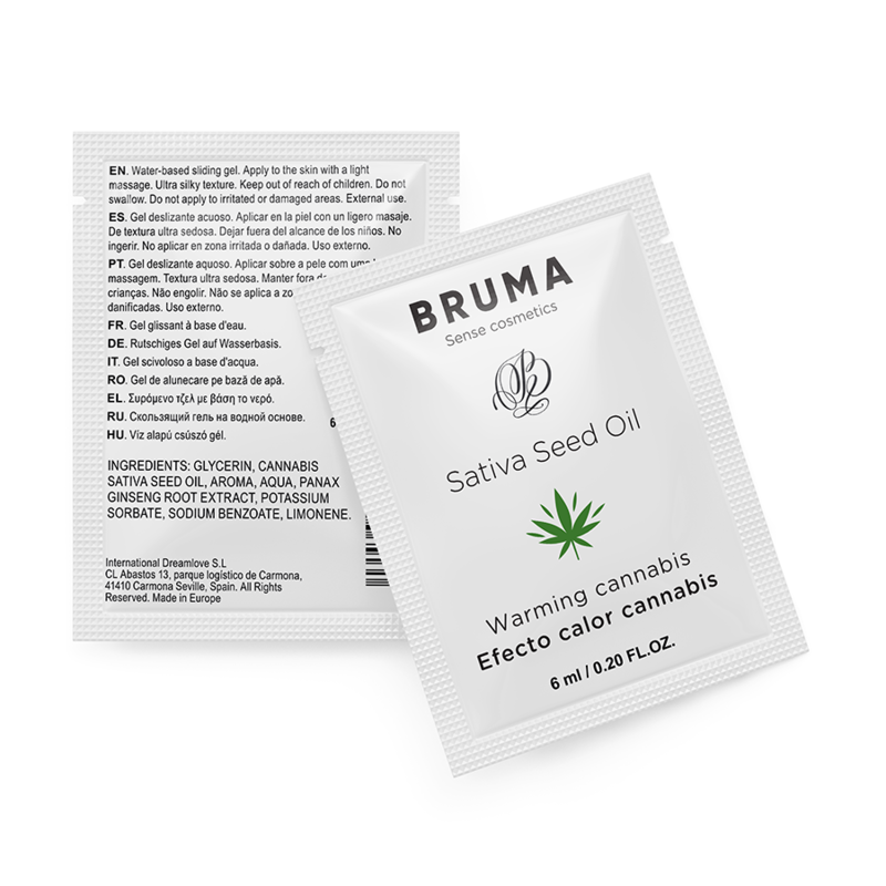 BRUMA – Cannabis Glide Sativa-Samenöl-Gleitgel mit wärmendem Cannabis-Geschmack 6 ml
