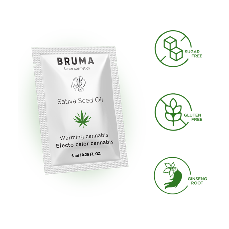 BRUMA – Cannabis Glide Sativa-Samenöl-Gleitgel mit wärmendem Cannabis-Geschmack 6 ml