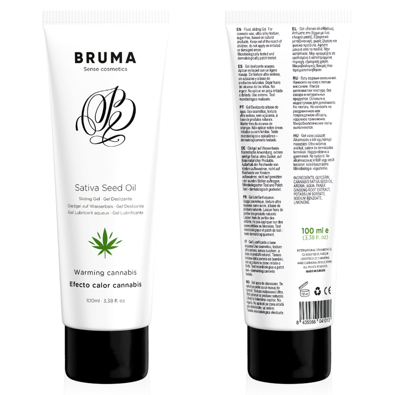 BRUMA – Sativa-Samenöl-Gleitgel mit wärmendem Cannabisgeschmack 100 ml