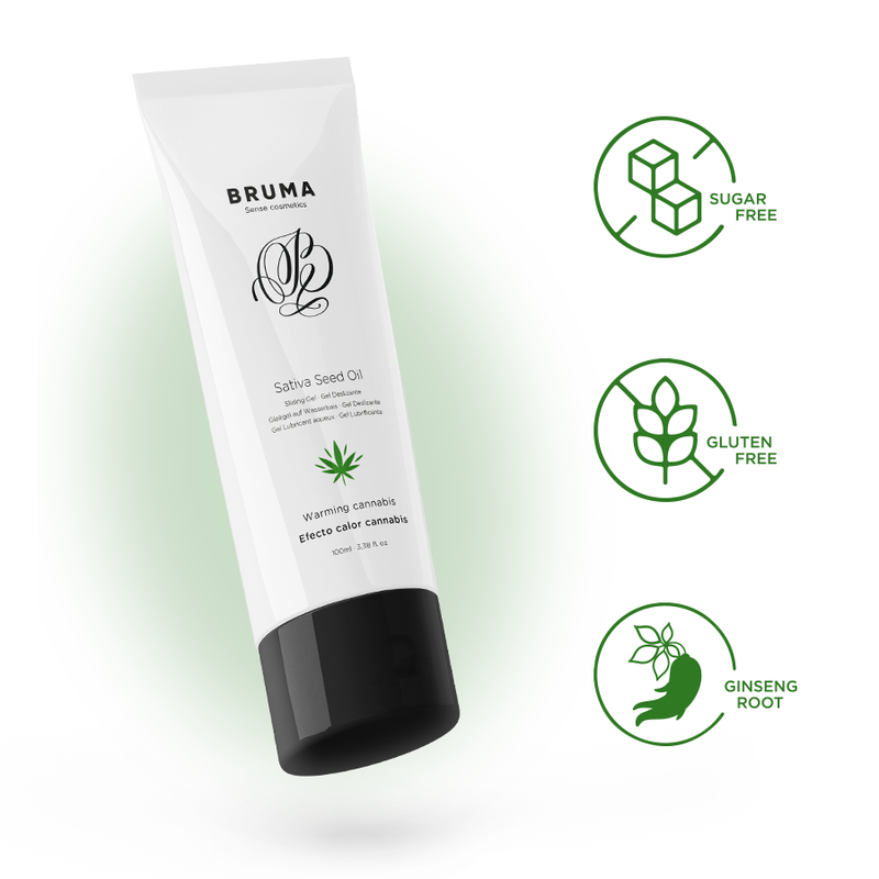 BRUMA – Sativa-Samenöl-Gleitgel mit wärmendem Cannabisgeschmack 100 ml