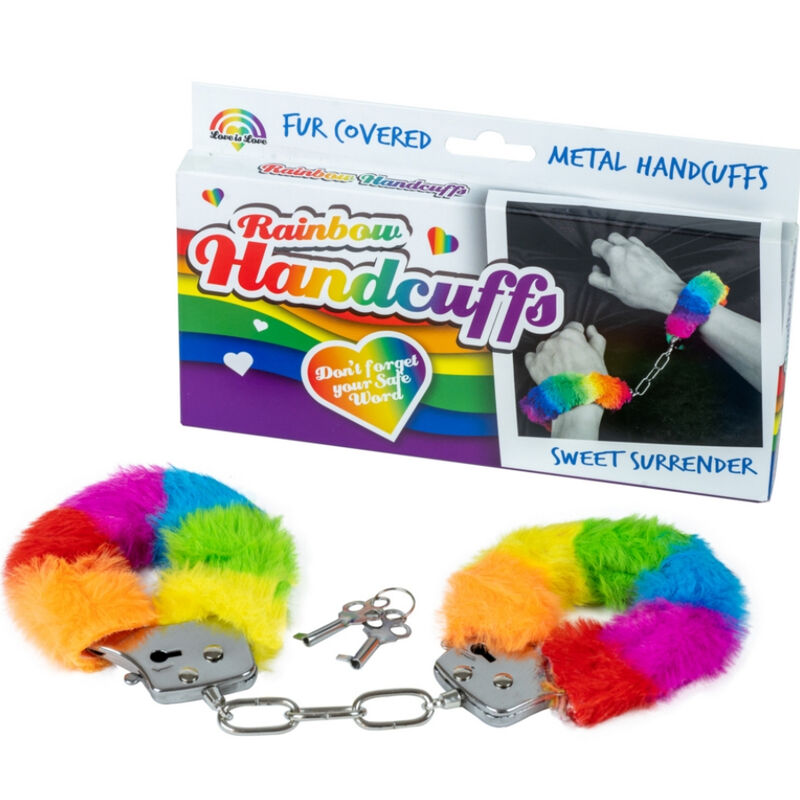 SPENCER & FLEETWOOD – Metallhandschellen mit Regenbogen-Polsterung