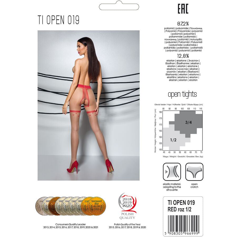 PASSION – Tiopen 019 Strumpfhose Schwarz 3/4 20 DEN